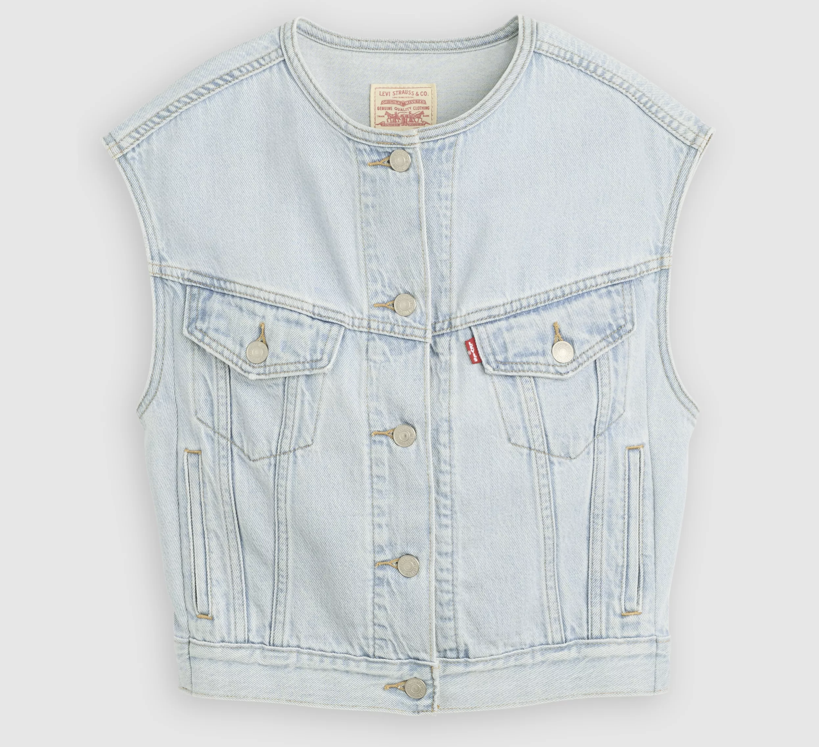 Collarless Shrunken 90s Vest - Of Course