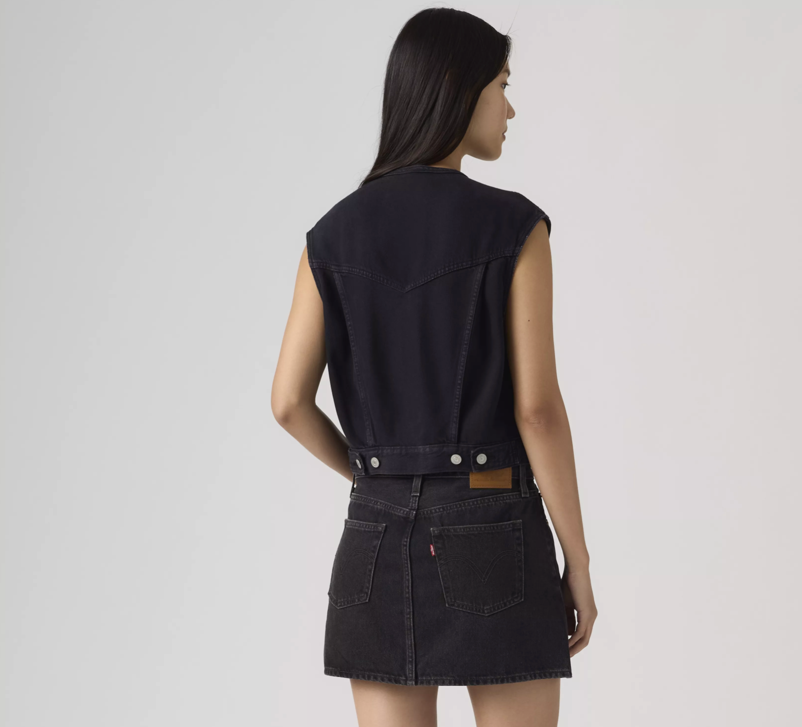 Collarless Shrunken 90s Vest - None Your Business