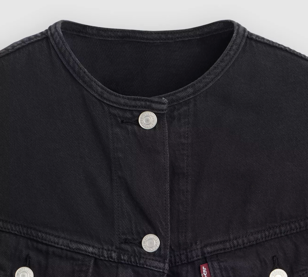 Collarless Shrunken 90s Vest - None Your Business