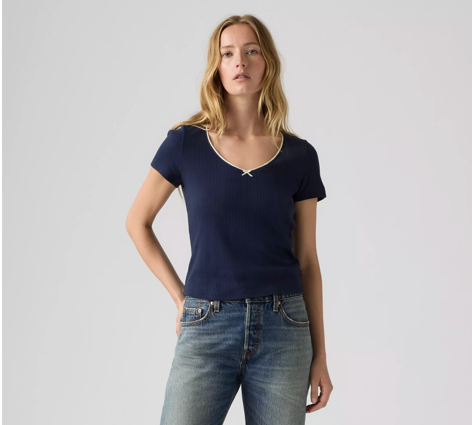 Sweetie Short Sleeve Top - Navy Blazer