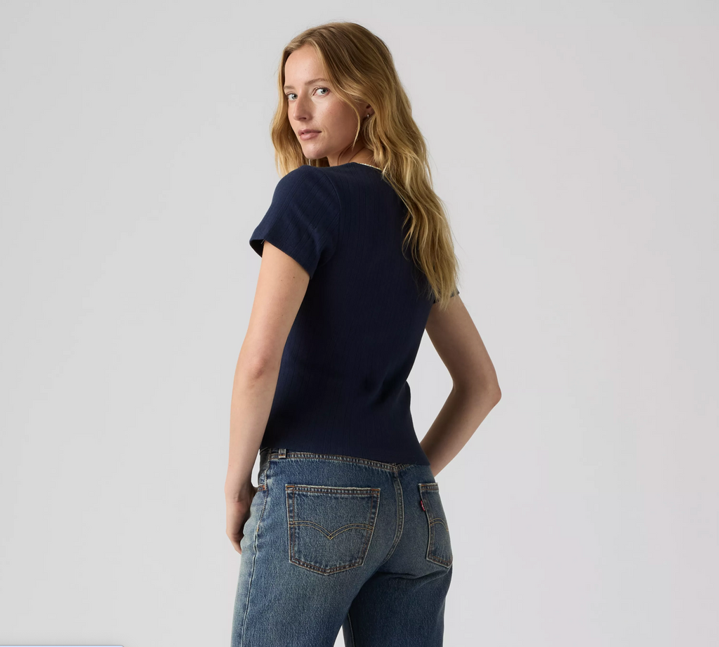 Sweetie Short Sleeve Top - Navy Blazer