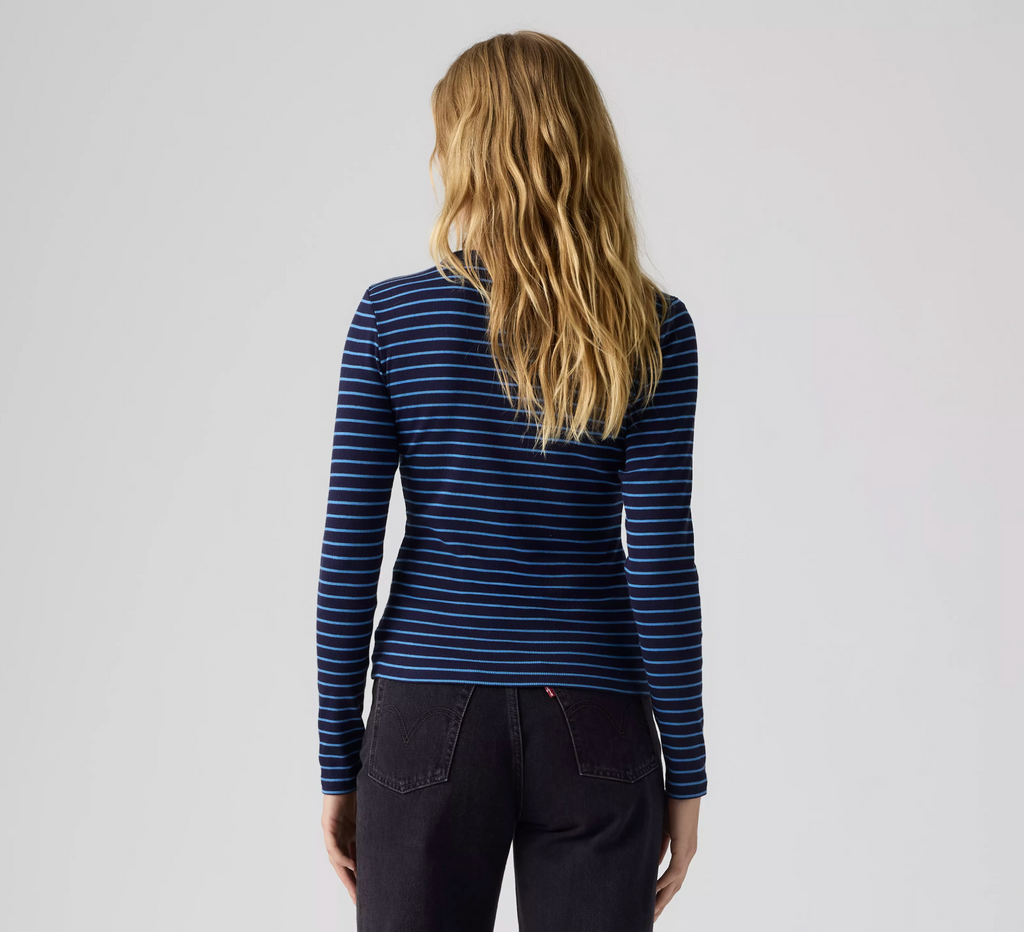 Hayes Long Sleee Tee - Gemini Stripe Navy Blazer