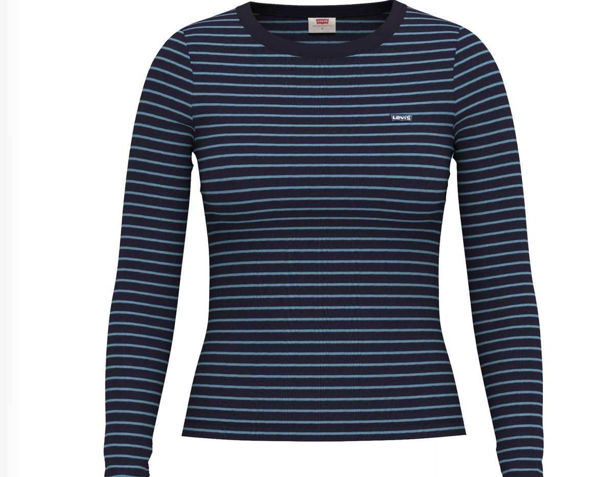 Hayes Long Sleee Tee - Gemini Stripe Navy Blazer