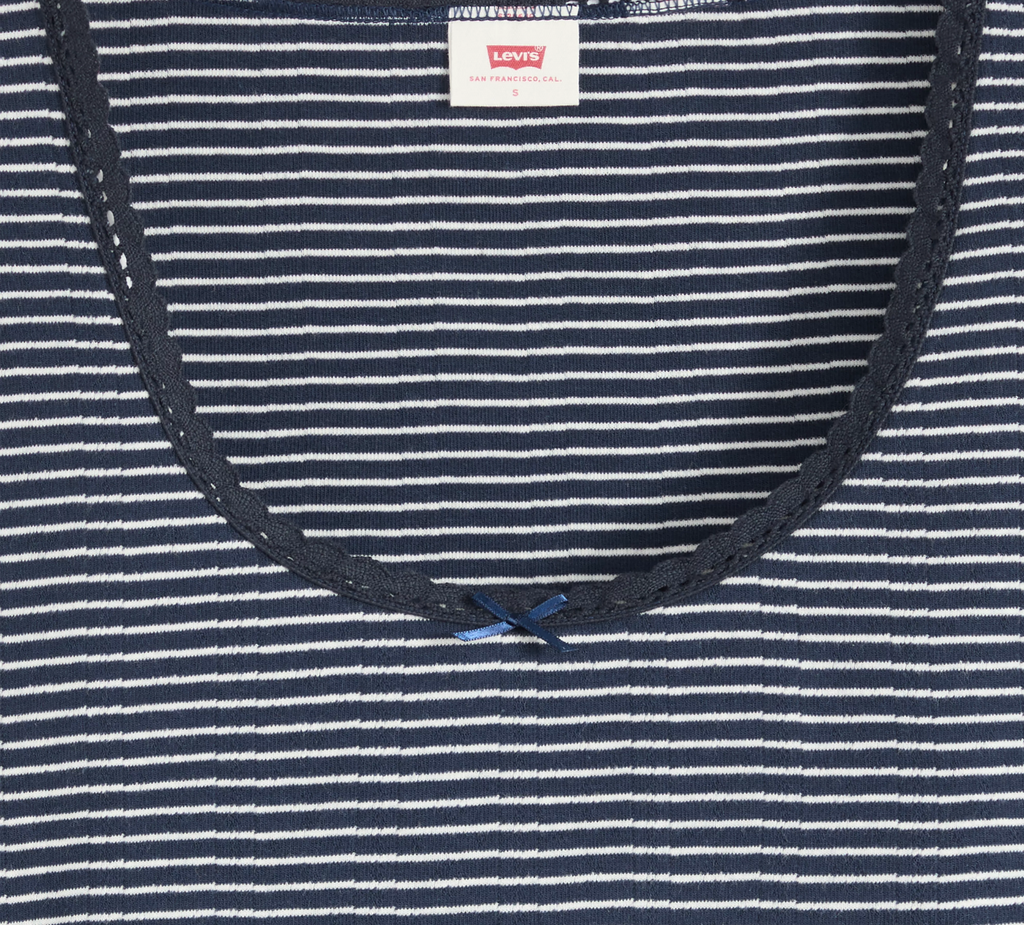 Dry Goods Pointelle Lace Long Sleeve - Tina Stripe