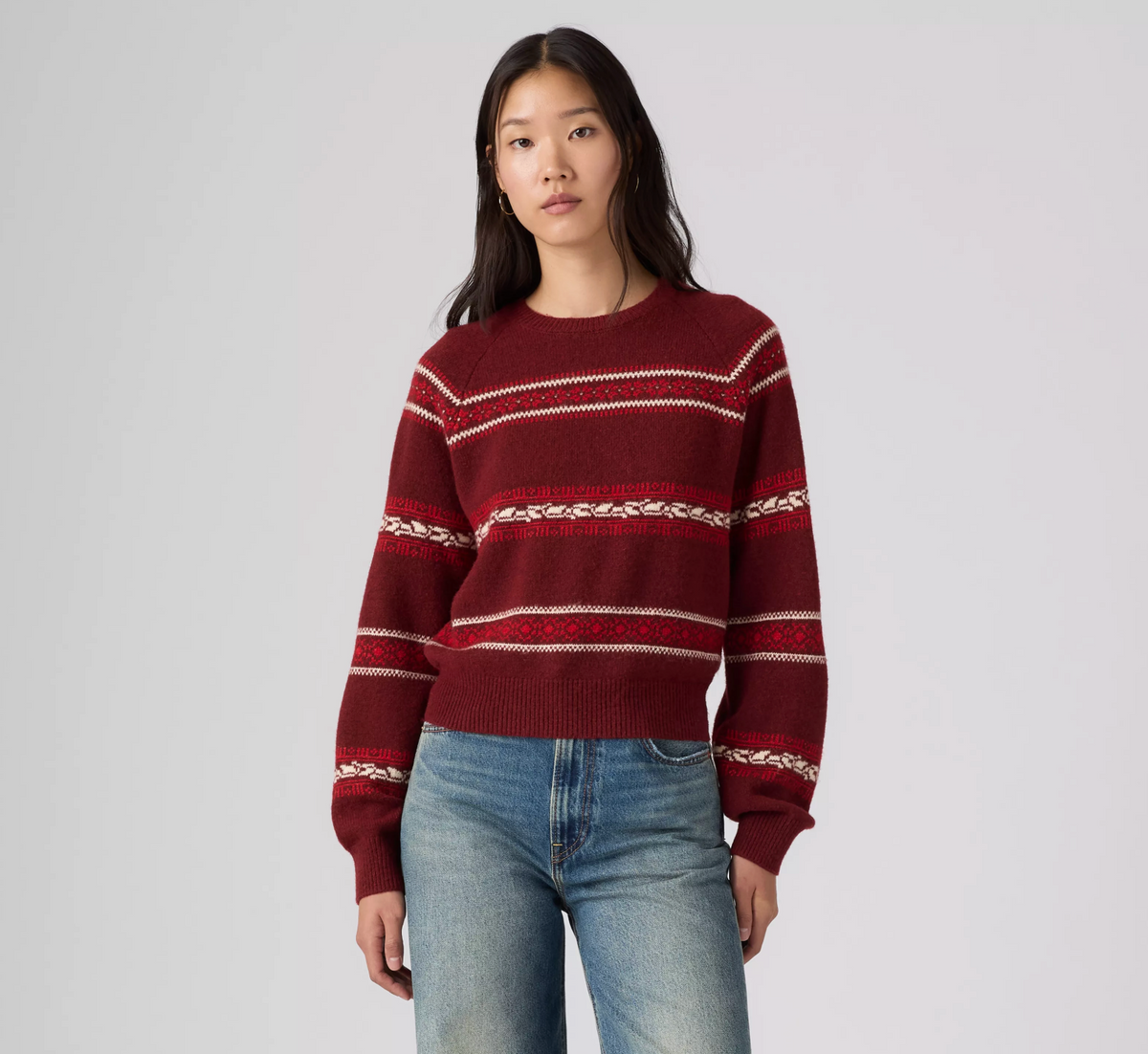 Jolie Fairisle Crewneck Sweater - Coralie
