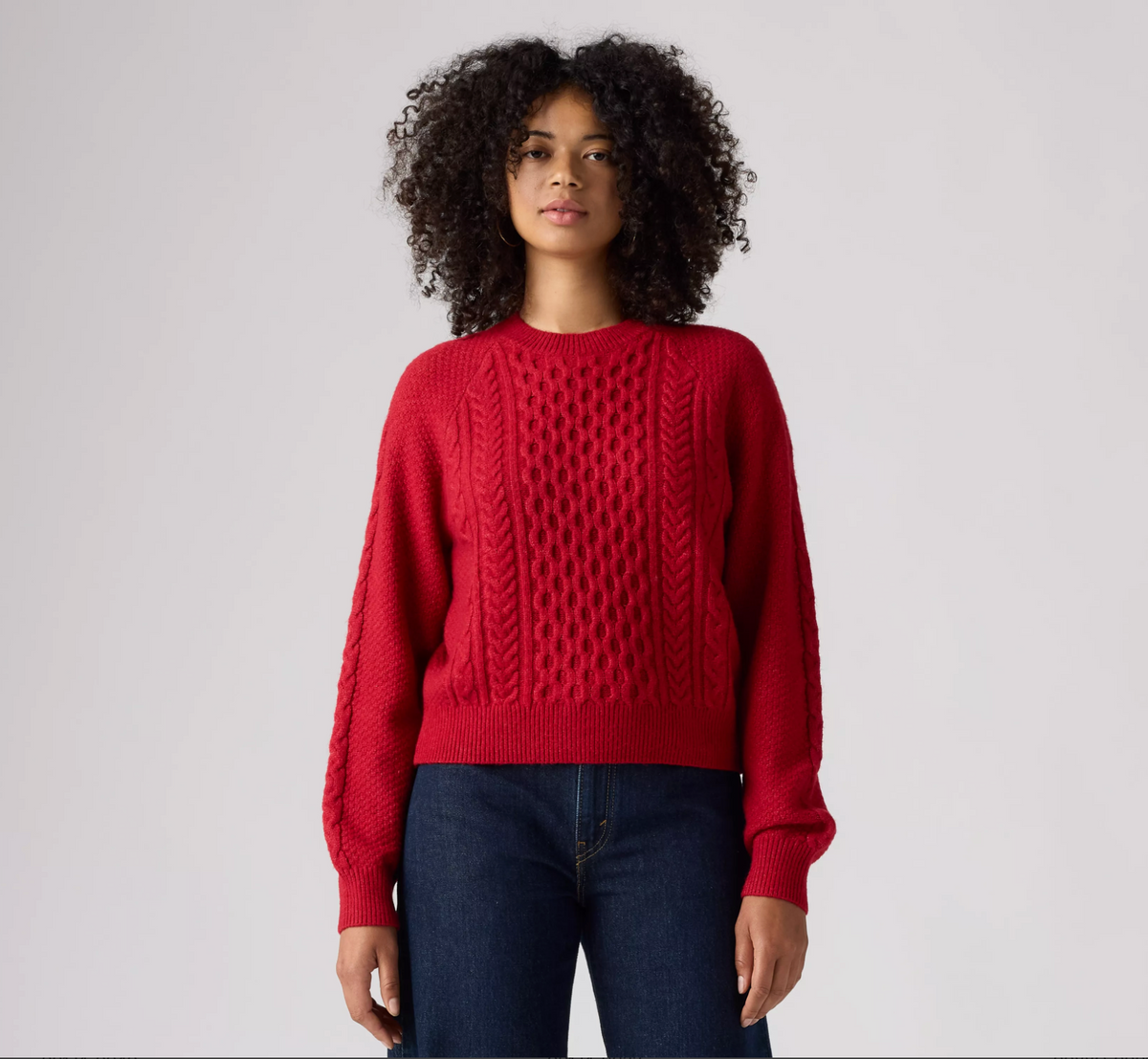 Jolie Cable  Crewneck Sweater - Emboldened