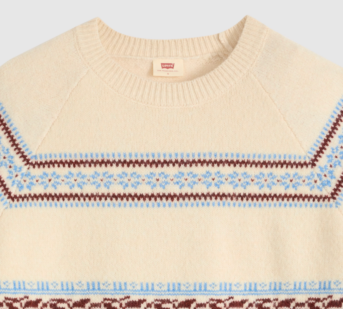 Jolie Fairisle Crewneck Sweater - Coralie Egret