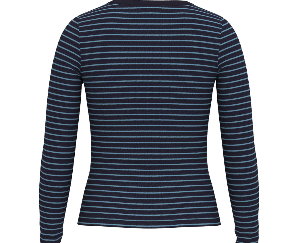 Hayes Long Sleee Tee - Gemini Stripe Navy Blazer