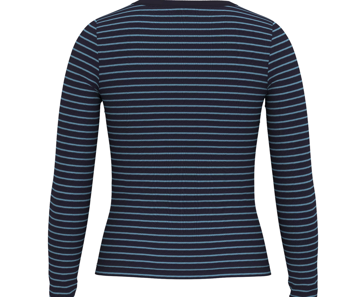 Hayes Long Sleee Tee - Gemini Stripe Navy Blazer