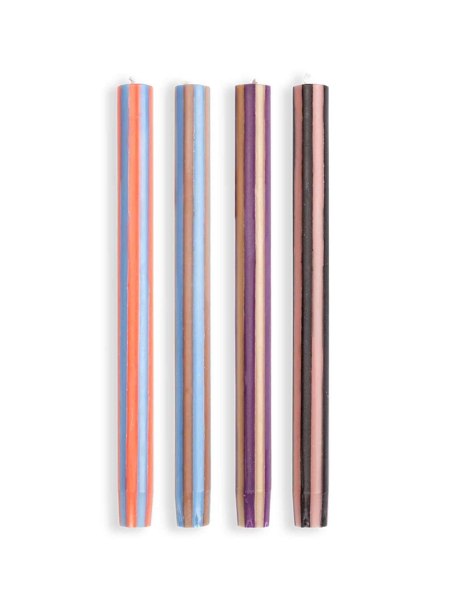 Stripe Dinner Candles - Mixed Set