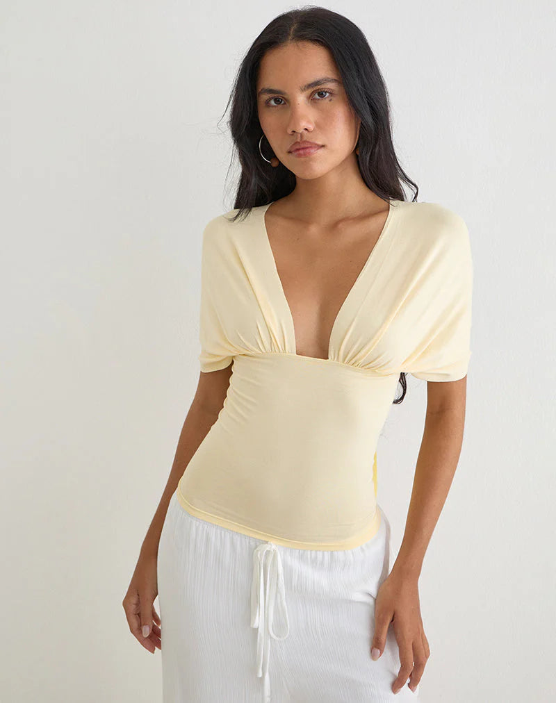 Tex Tie Back Top - Lemon