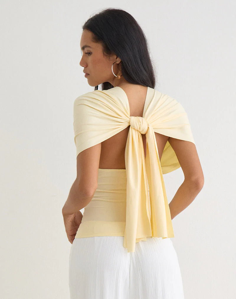 Tex Tie Back Top - Lemon