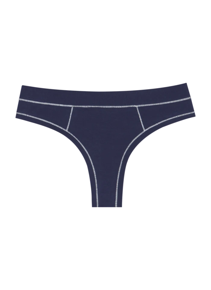 Mineral Thong - Navy/White