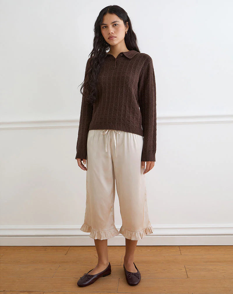 Tunelia Capri Trouser - Satin Champagne