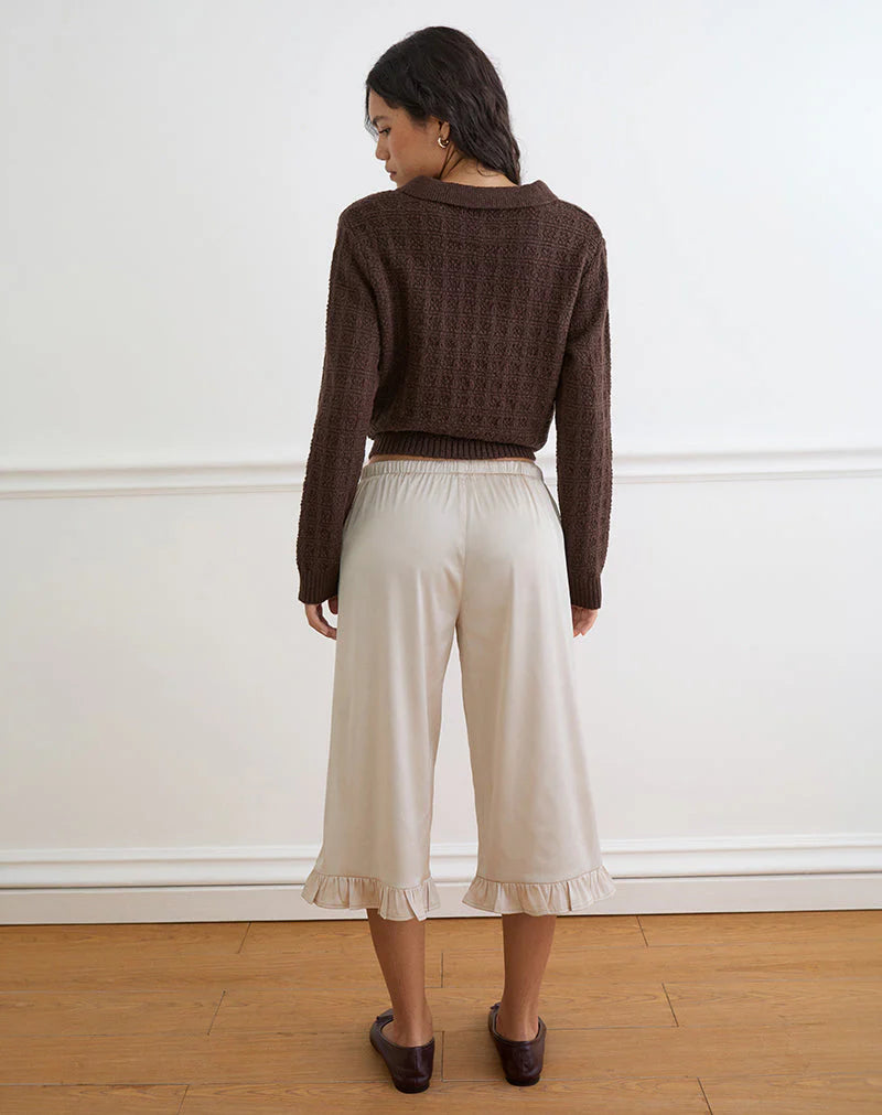 Tunelia Capri Trouser - Satin Champagne