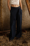 Ella Wrap Trouser - Navy