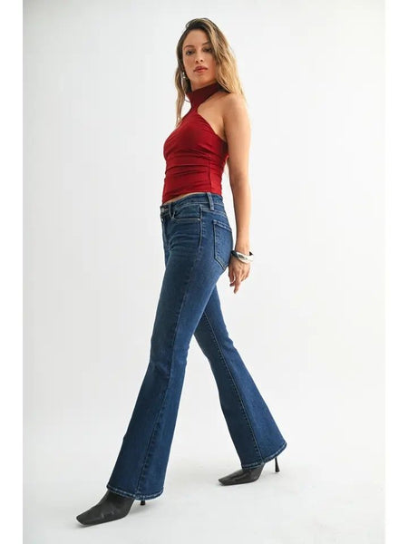 Low Rise Flare - Dark Denim