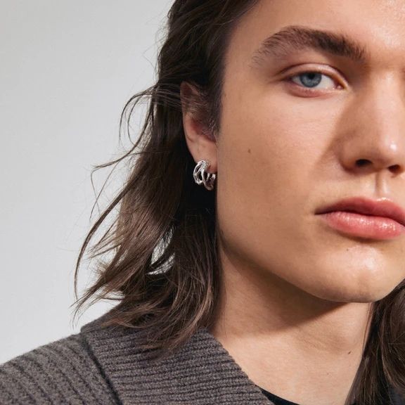 Fontini Recycled Hoop Earring - Silver