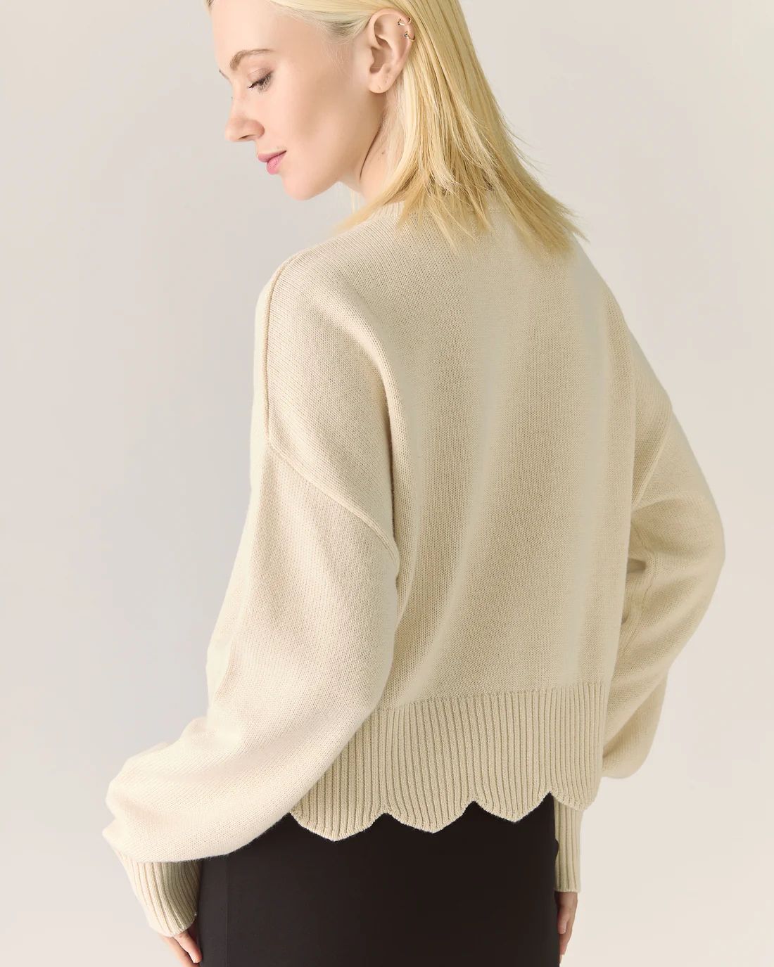 Scalloped Merino Sweater