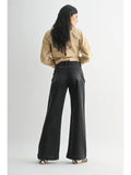 Micro Patch Pocket Wide Leg - Washed Black
