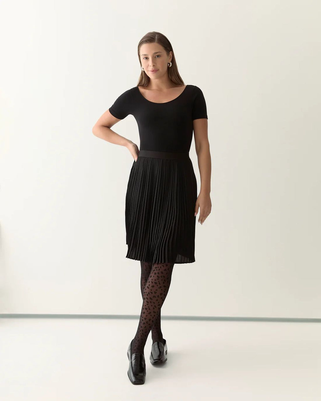 Knee Length Pleated Skirt