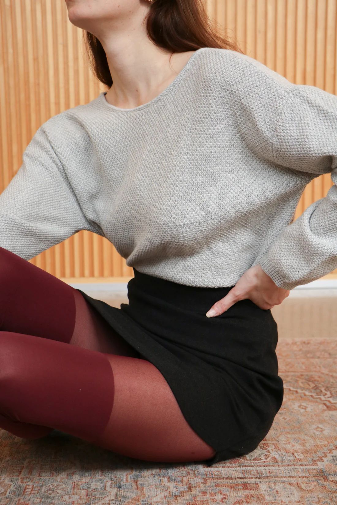 Bow Merino Cardigan - Grey