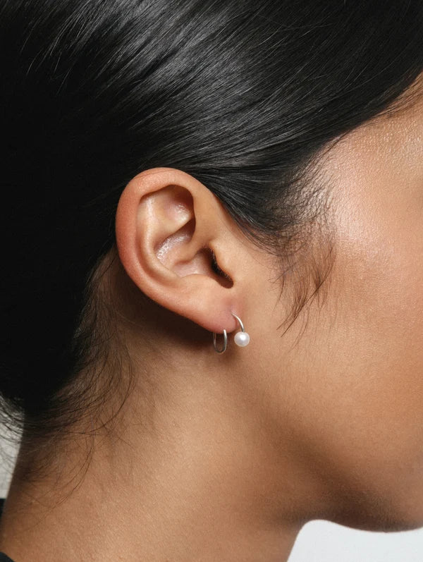 White Pearl Swirl Studs