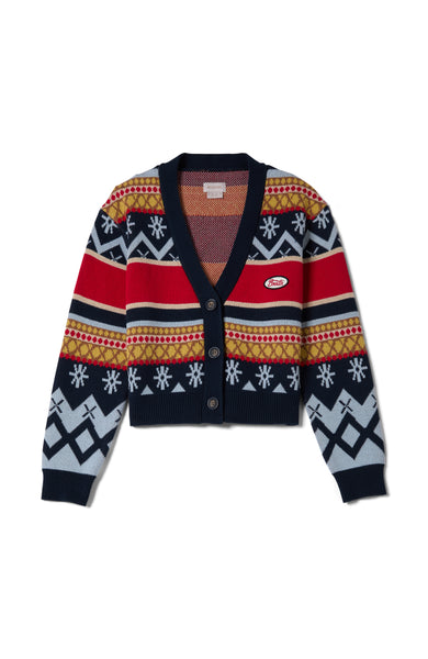 Winter Racing Cardigan - Multi Racing Stripe