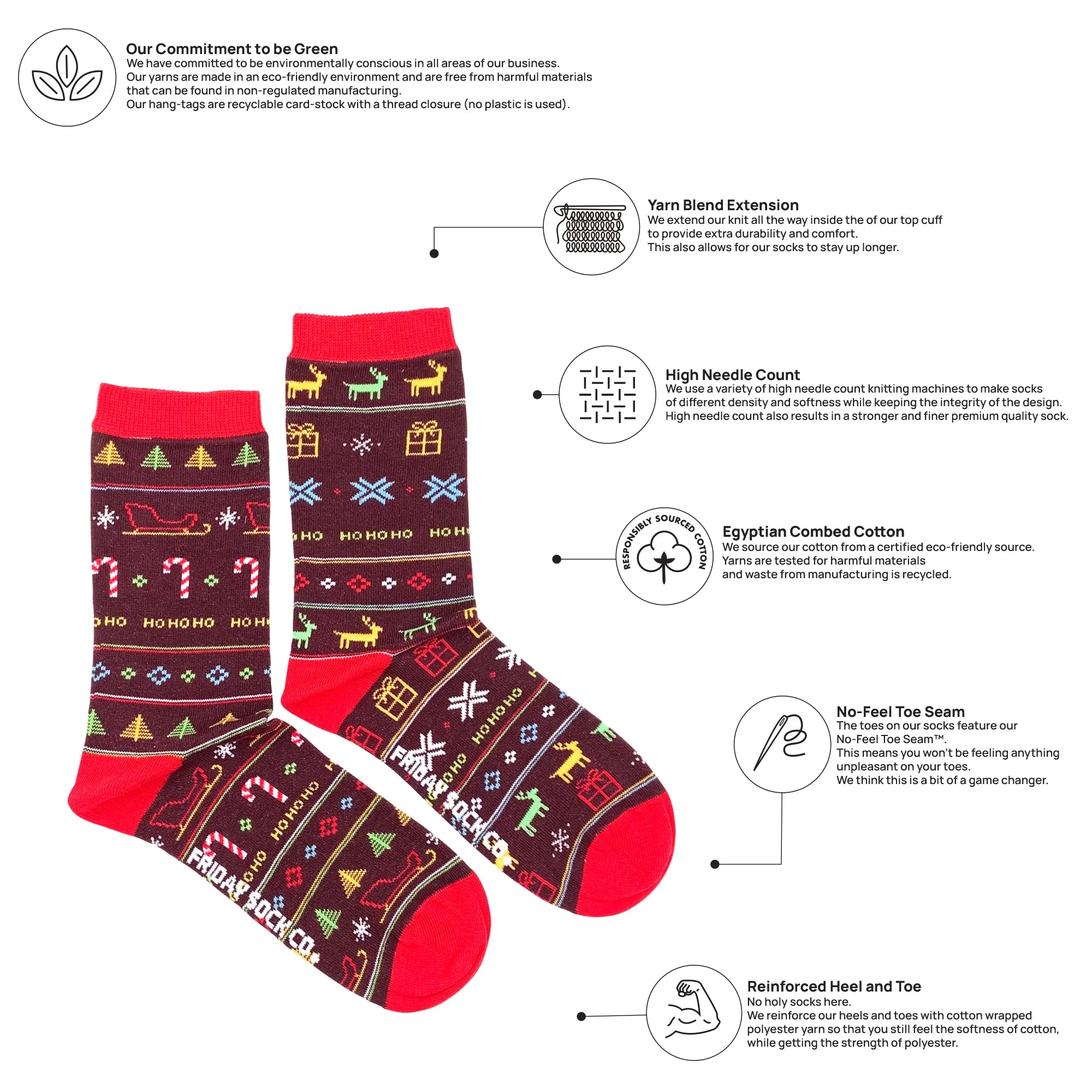 Ugly Christmas Sleigh Ride Mismatched Socks