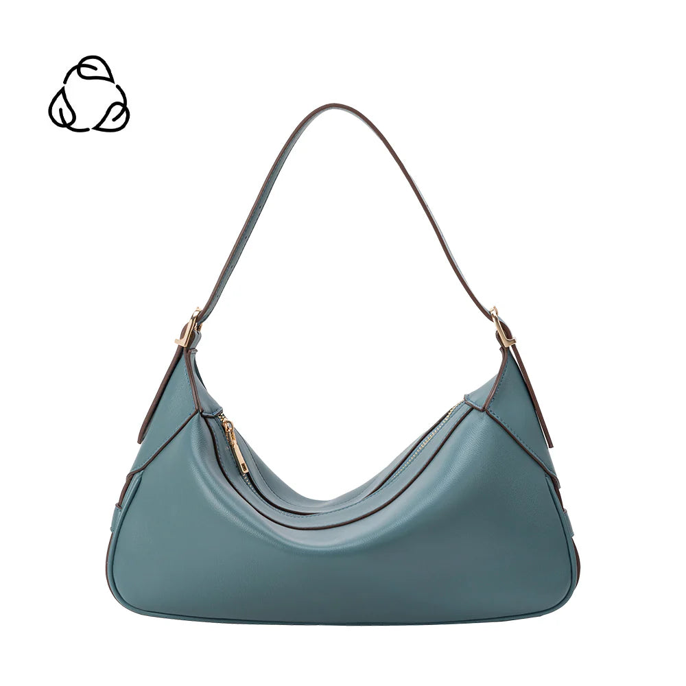 Nicolette Recycled Vegan Shoulder Hobo Bag - Slate
