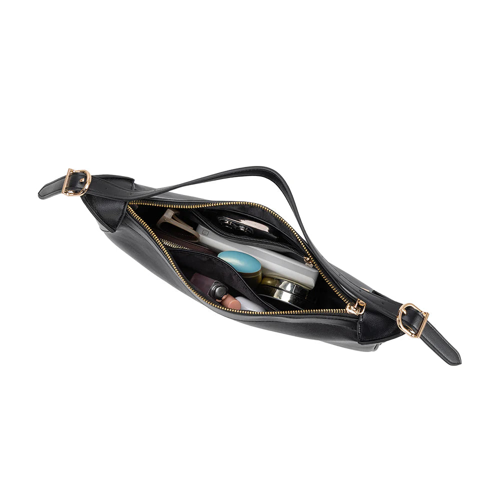 Nicolette Recycled Vegan Shoulder Hobo Bag - Slate