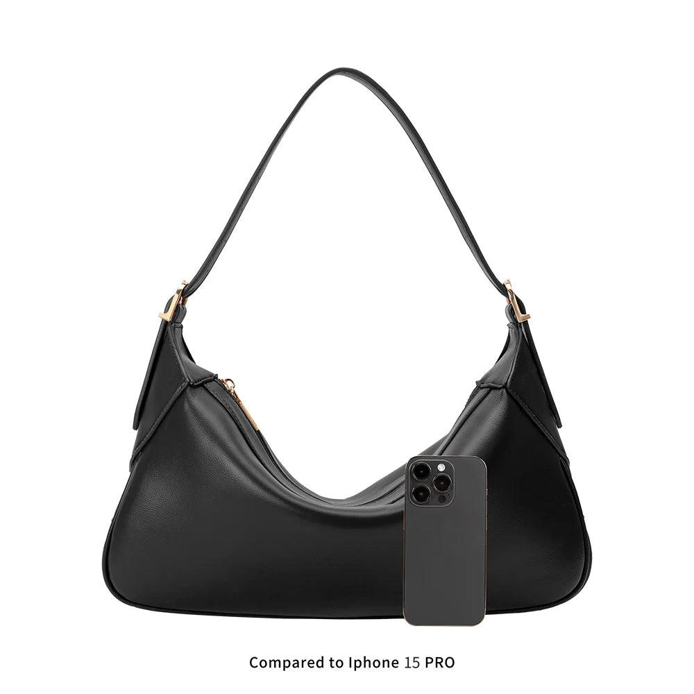 Nicolette Recycled Vegan Shoulder Hobo Bag - Slate
