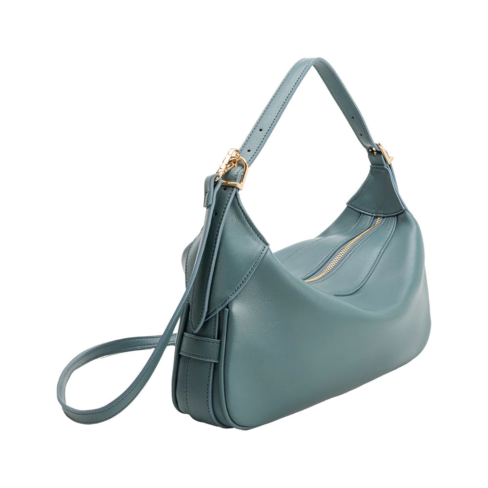Nicolette Recycled Vegan Shoulder Hobo Bag - Slate