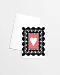 Black Frame Heart Risograph Greeting Card