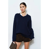 Spencer V-Neck Sweater - Navy