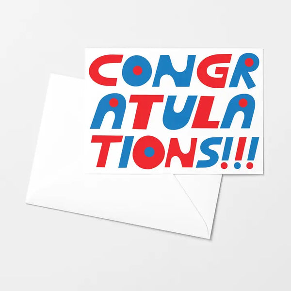Congrats Exclaim Risograph Greeting Card