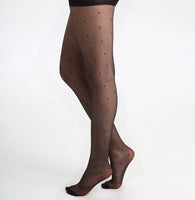 Sheer Dotty Tights - Black