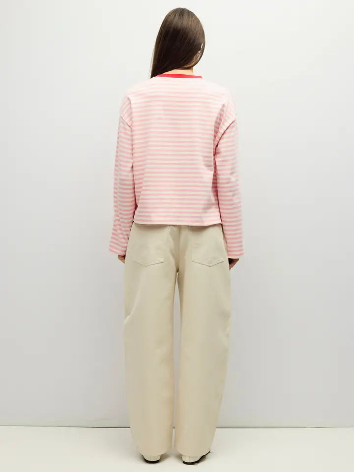 The Jessie Top - Pink/Ivory/Red