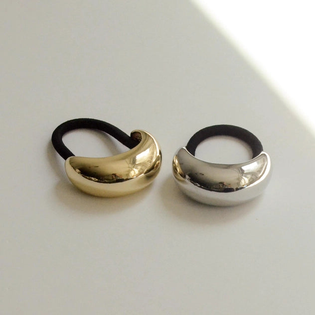 Narrow Crescent Metal Cuff Hair Tie