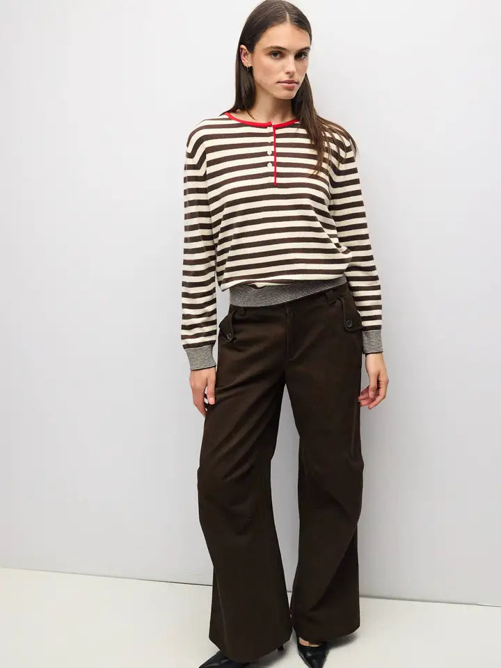 The Virginia Sweater - Cream, Brown, Red