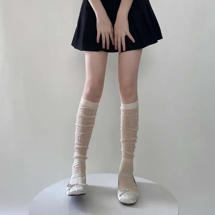 Ribbed Knee High Socks