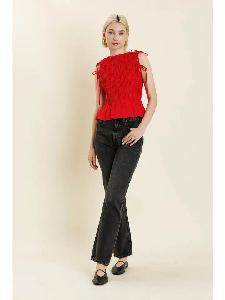 Detachable Sleeveless Peplum Top