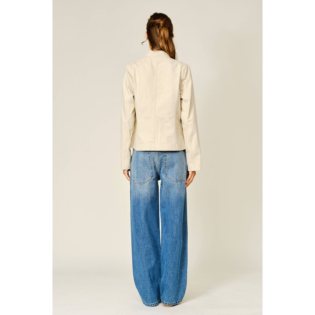 Fitted Button Cotton Jacket - Tan