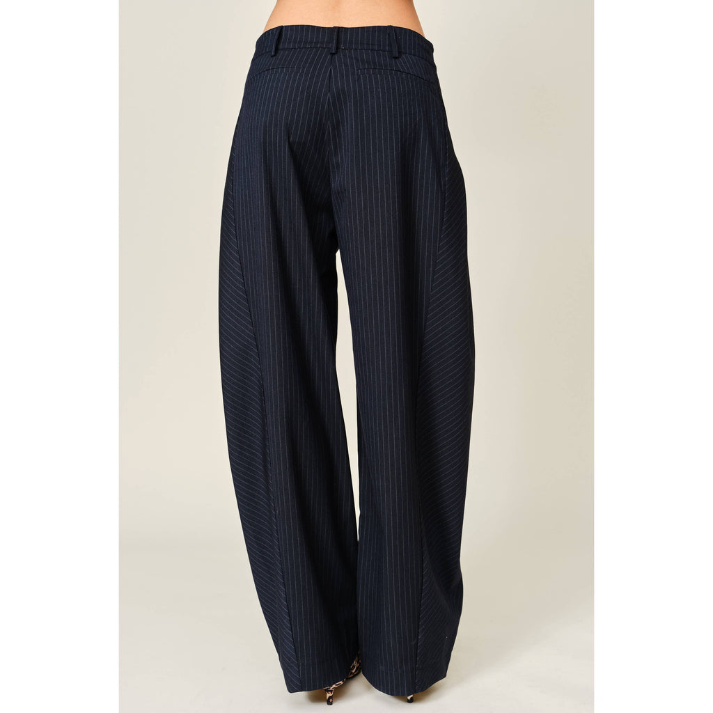 Stripe Classic Barrel Pants - Navy
