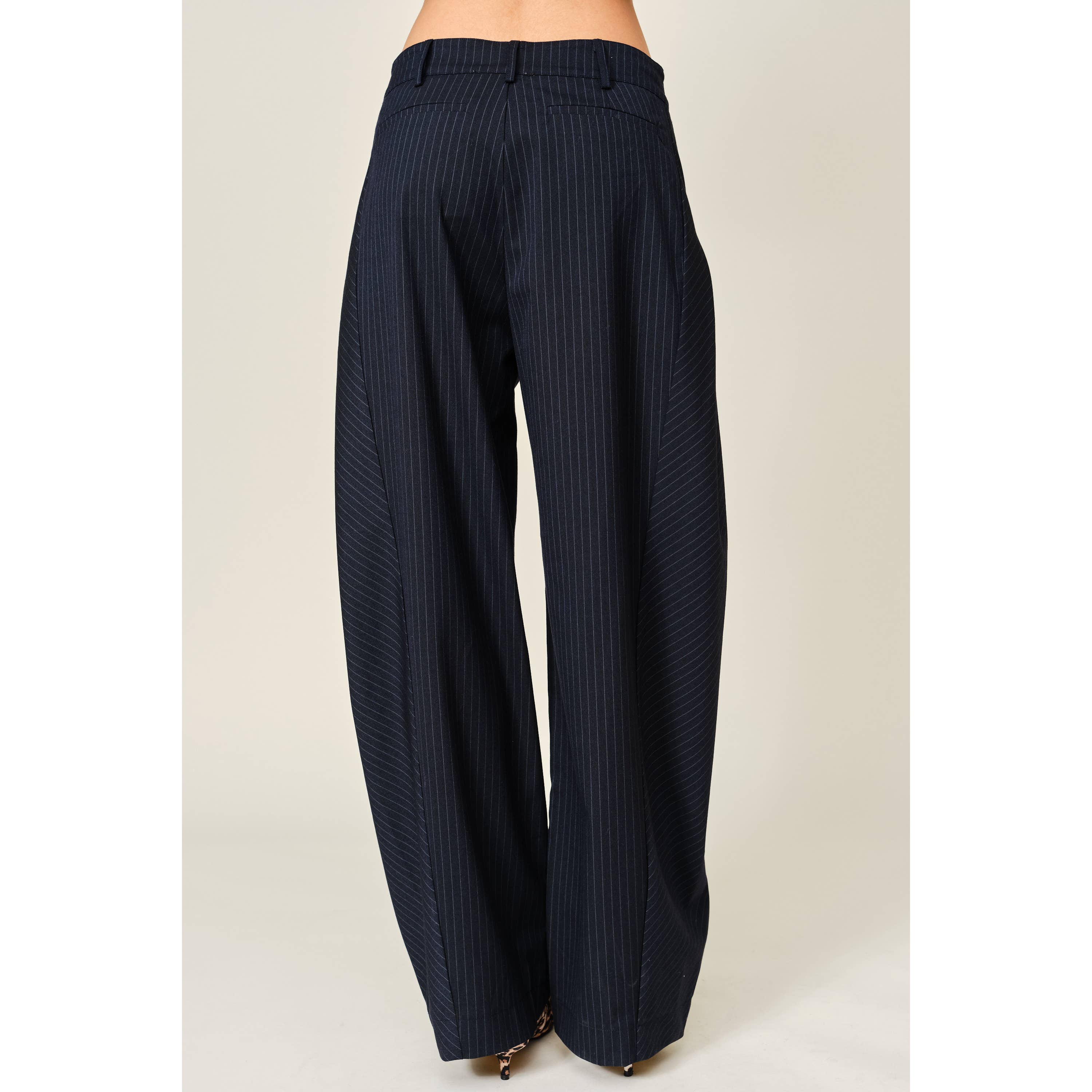 Stripe Classic Barrel Pants - Navy