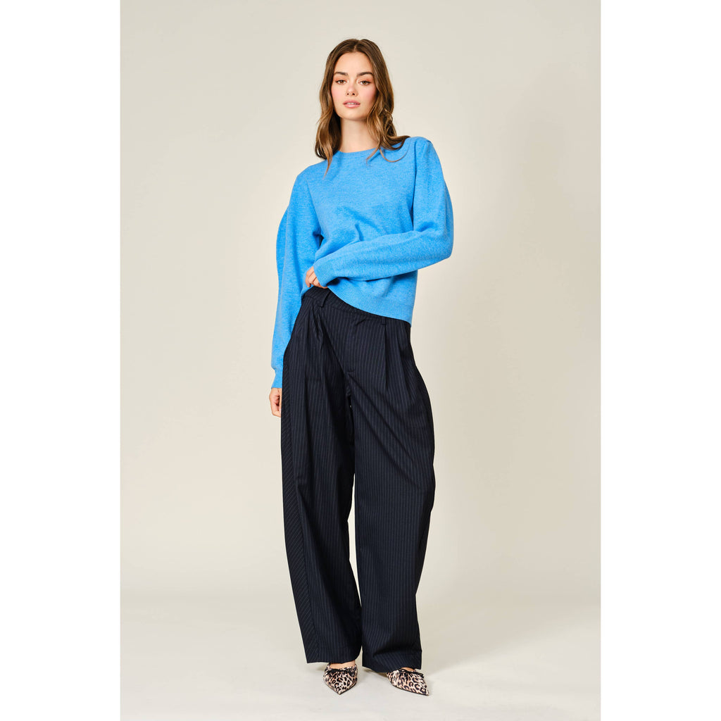 Stripe Classic Barrel Pants - Navy