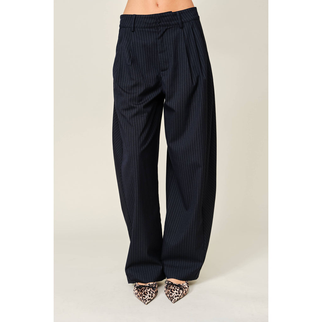 Stripe Classic Barrel Pants - Navy