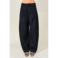 Stripe Classic Barrel Pants - Navy
