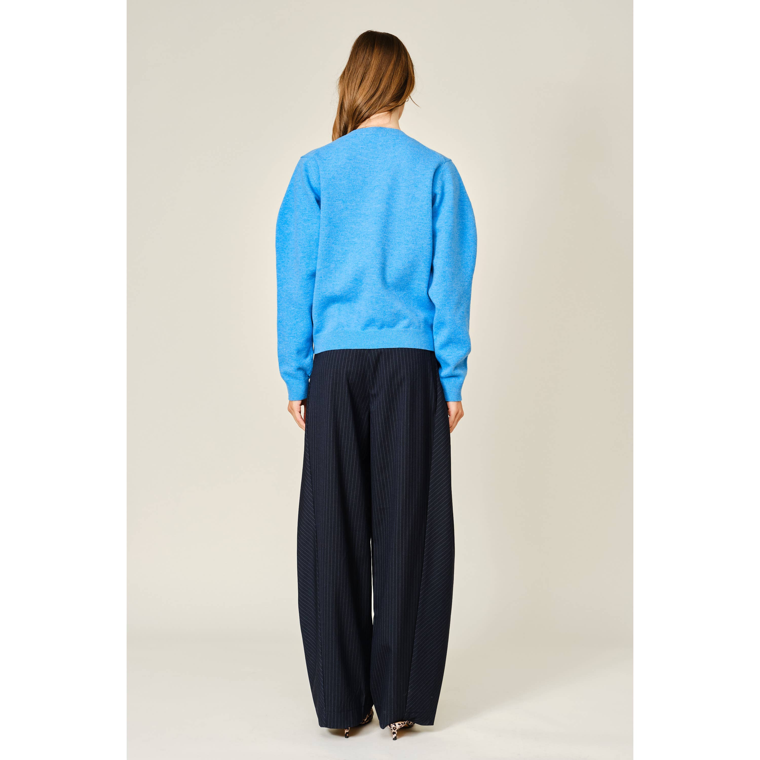 Stripe Classic Barrel Pants - Navy