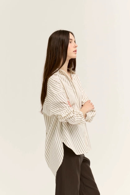 Stripe Loose Fit Shirt - Cream